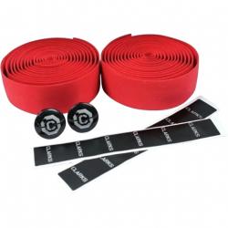 Лента на руль Clark`s CHBT, корковая + крепеж + заглушки, толщина 3мм, красная, 3-121 - фото