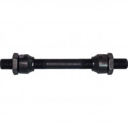 Ось передней втулки под эксцентрик с конусами и контр гайками 3/8"108мм полая чёрная - фото