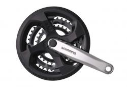 Шатуны Shimano Tourney M131, 170мм, кв, 42/34/24, сереб. - фото