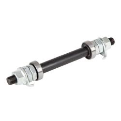 Ось с пром. подшипниками для втулок Bike Parts SF-A03F 28H; O.L.D. 100мм; AXLE S45C 3/8"; под эксентрик - фото