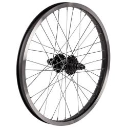 Колесо заднее 20" для BMX, двойной алюм. обод 36H, алюм. втулка, ось 14х175 мм, 9Т - фото