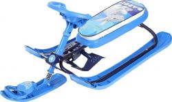 Снегокат Nika Kids "Ника кросс", СНК/КР2, с кроликом синий каркас - фото