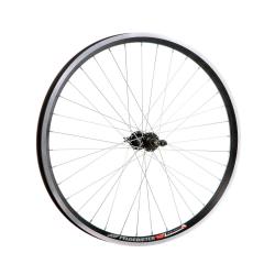 Колесо 26" заднее(без резины), двухстенный алюм.обод 36 отв, втулка сталь V-brake под трещутку 7зв. - фото