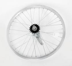 Колесо 20" заднее(без резины), одинарный алюм.обод 36 отв, торм. втулка FALCON сталь, гайка - фото