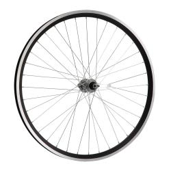 Колесо 26" заднее(без резины), двойной алюм.обод 36 отв, втулка сталь V-brake под трещотку 7 скорост - фото