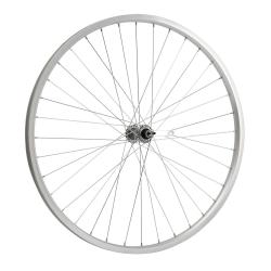 Колесо 26" переднее(без резины), одинарный алюм.обод 36 отв, втулка сталь, эксцентрик - фото