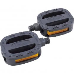 Педали Wellgo LU-P21, пластиковые, с отражателями, 1/2" детские, 90*65*31мм, 294г, черные, 6-190445 - фото