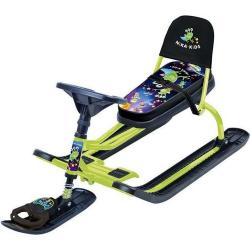 Снегокат НИКА Тимка спорт 4-1 ТС4-1/П2, С пришельцами, лимонный каркас - фото