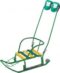 Санки детские НИКА Тимка 3К с рукавичками, Т3КР/З, зеленый - фото