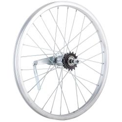 Колесо 20" заднее(без резины), одинарный алюм.обод 28 отв, торм.втулка сталь, гайка - фото