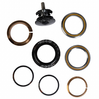 Рулевая колонка Neco H51, IS42, 1 1/8", пром.подшипники, черный - фото