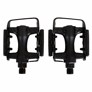 Педали FP-906, ось 9/16", пласт. корпус с алюм. рамкой, черные - фото