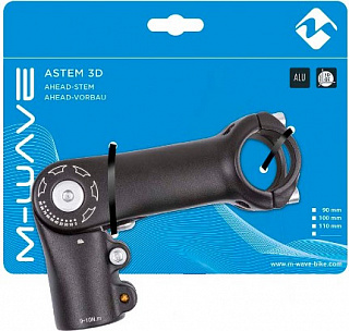 Вынос велосипедный M-Wave, внешний, регулируемый, 90 мм, руль 31.8 мм, алюминий, черный, 5-400319 - фото