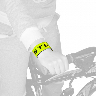 Светоотражатель STG браслет на липучке. - фото