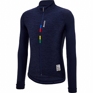 Веломайка с длинным рукавом утеплённая Santini UCI Official - Pure LS Fleece Jersey - фото