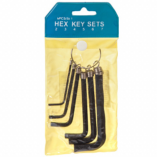 Набор шестигранников YC-268L-1 на связке 2/3/4/5/6/7 (6 частей), чёрный - фото