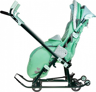 Санки-коляска комбинированная "Ника детям 7-4", НД7-4/2, мятный - фото