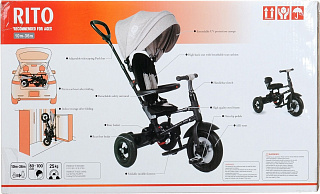 Велосипед трехколесный QPlay Rito, складной, с ручкой управления - фото